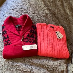Lot (2) NWT sweaters - Lauren & Lands’ End!